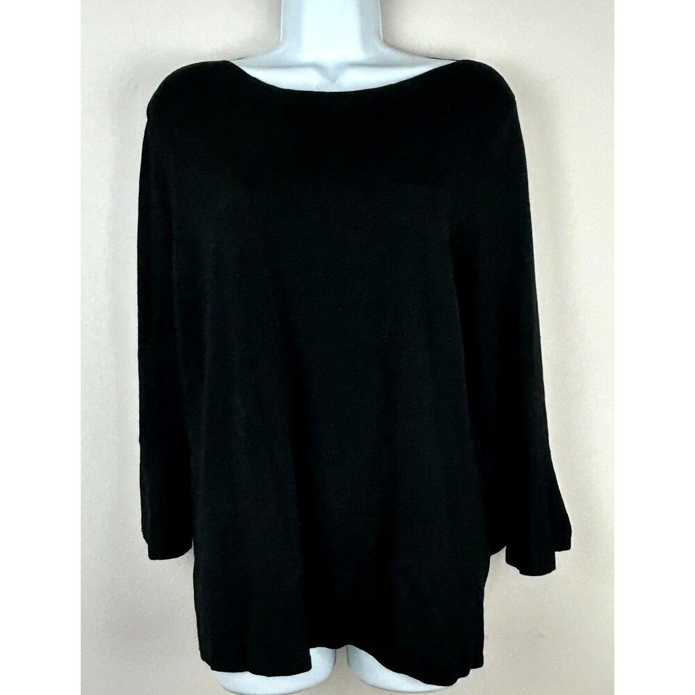 41 Hawthorn Black Boat Neck Ruffle Sleeve Sweater Size XL NWT - Picture 10 of 12